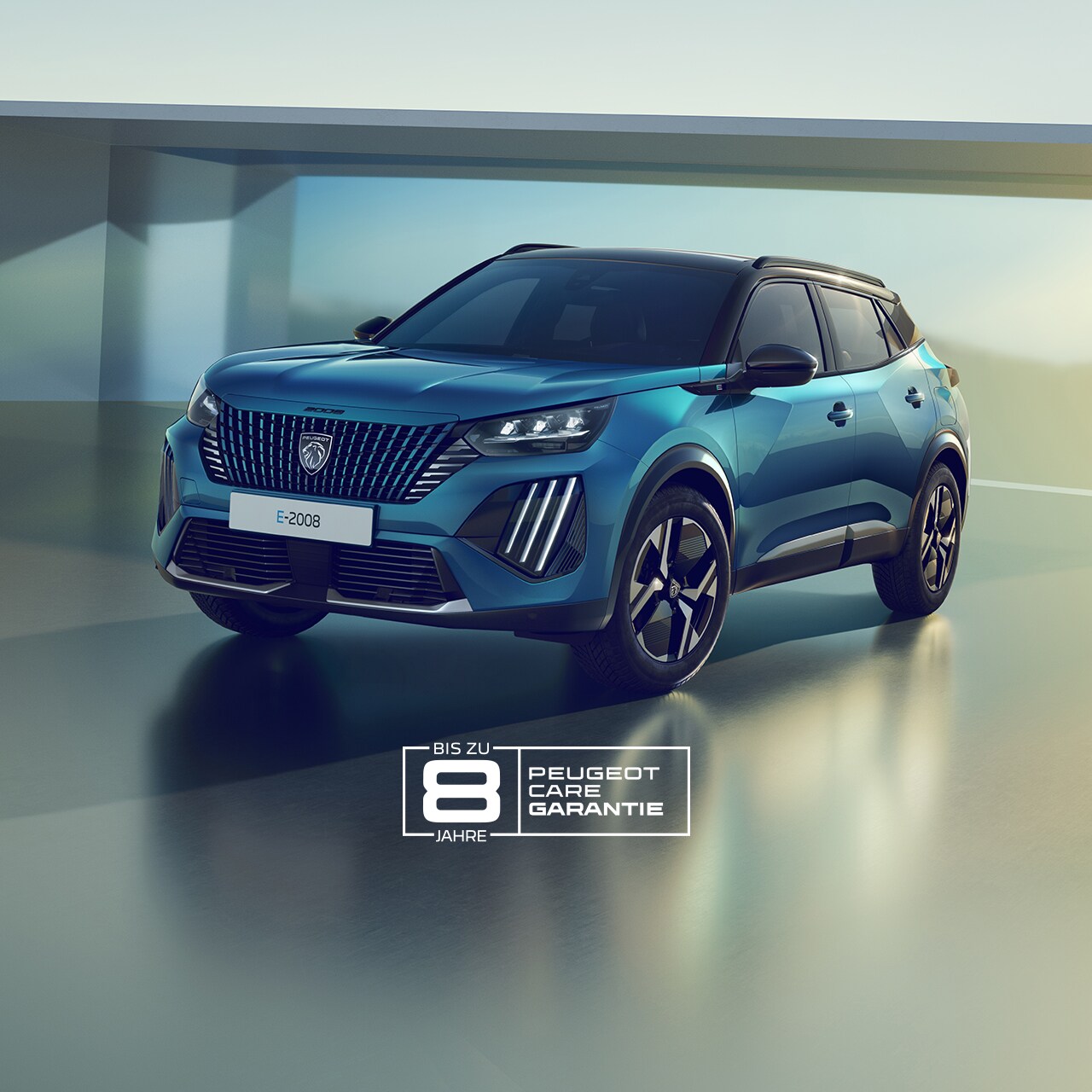 PEUGEOT E-2008 in Obsession Blau Frontansicht